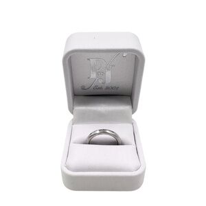 14k white brushed gold with diamonds